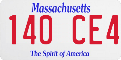 MA license plate 140CE4