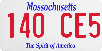 MA license plate 140CE5