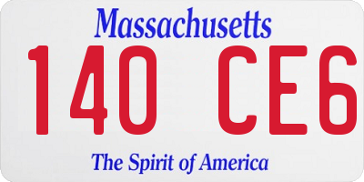 MA license plate 140CE6
