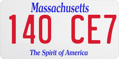 MA license plate 140CE7