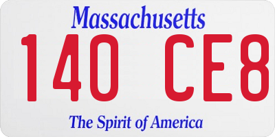 MA license plate 140CE8