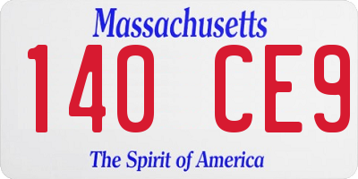 MA license plate 140CE9