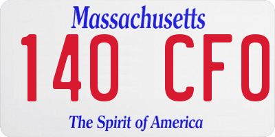 MA license plate 140CF0