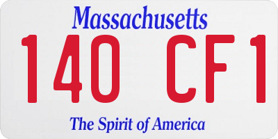 MA license plate 140CF1
