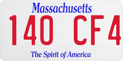 MA license plate 140CF4