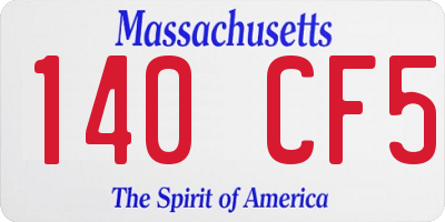 MA license plate 140CF5
