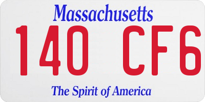 MA license plate 140CF6
