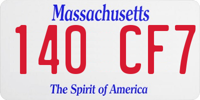 MA license plate 140CF7