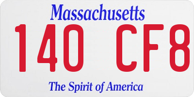MA license plate 140CF8