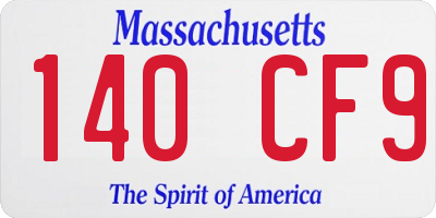 MA license plate 140CF9