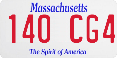 MA license plate 140CG4