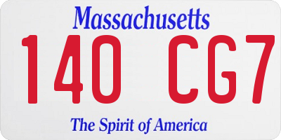MA license plate 140CG7