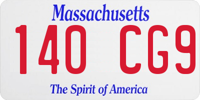 MA license plate 140CG9