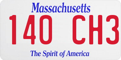 MA license plate 140CH3