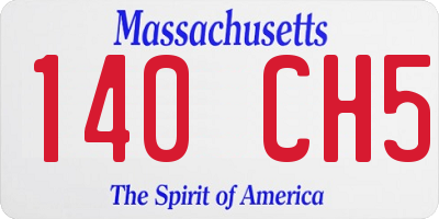 MA license plate 140CH5