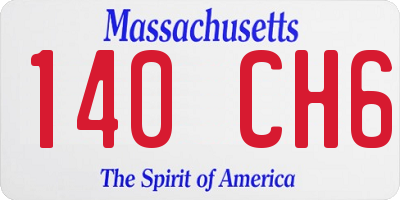 MA license plate 140CH6
