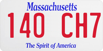 MA license plate 140CH7