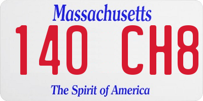 MA license plate 140CH8
