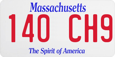 MA license plate 140CH9