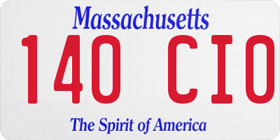 MA license plate 140CI0