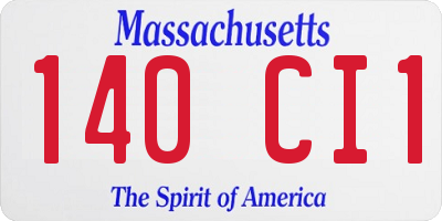 MA license plate 140CI1