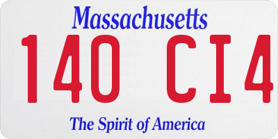 MA license plate 140CI4