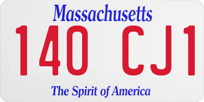MA license plate 140CJ1