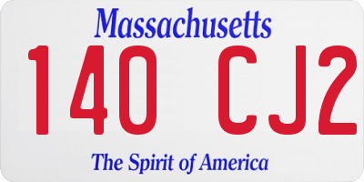 MA license plate 140CJ2