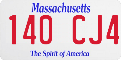 MA license plate 140CJ4