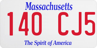 MA license plate 140CJ5