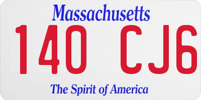 MA license plate 140CJ6