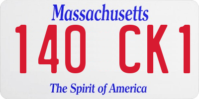 MA license plate 140CK1