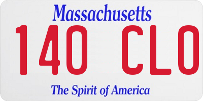 MA license plate 140CL0