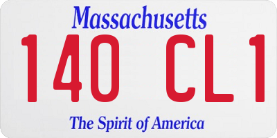MA license plate 140CL1