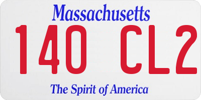 MA license plate 140CL2