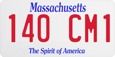 MA license plate 140CM1