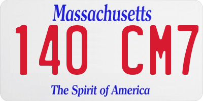 MA license plate 140CM7