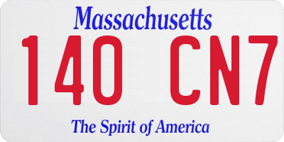 MA license plate 140CN7