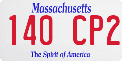 MA license plate 140CP2