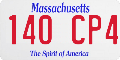 MA license plate 140CP4