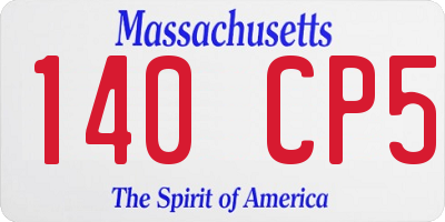 MA license plate 140CP5
