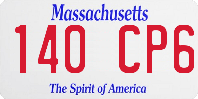 MA license plate 140CP6