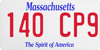 MA license plate 140CP9