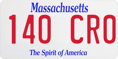 MA license plate 140CR0