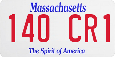MA license plate 140CR1