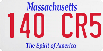 MA license plate 140CR5