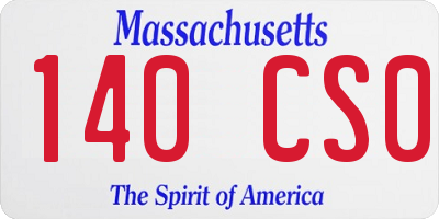 MA license plate 140CS0