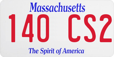 MA license plate 140CS2