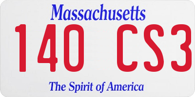 MA license plate 140CS3