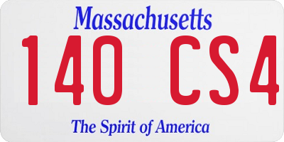 MA license plate 140CS4